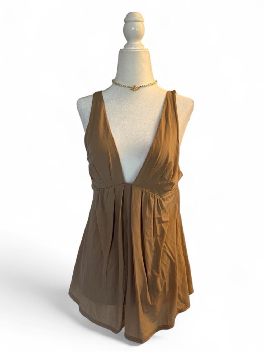 Laundry By Design Deep V Sleeveless Babydoll Top